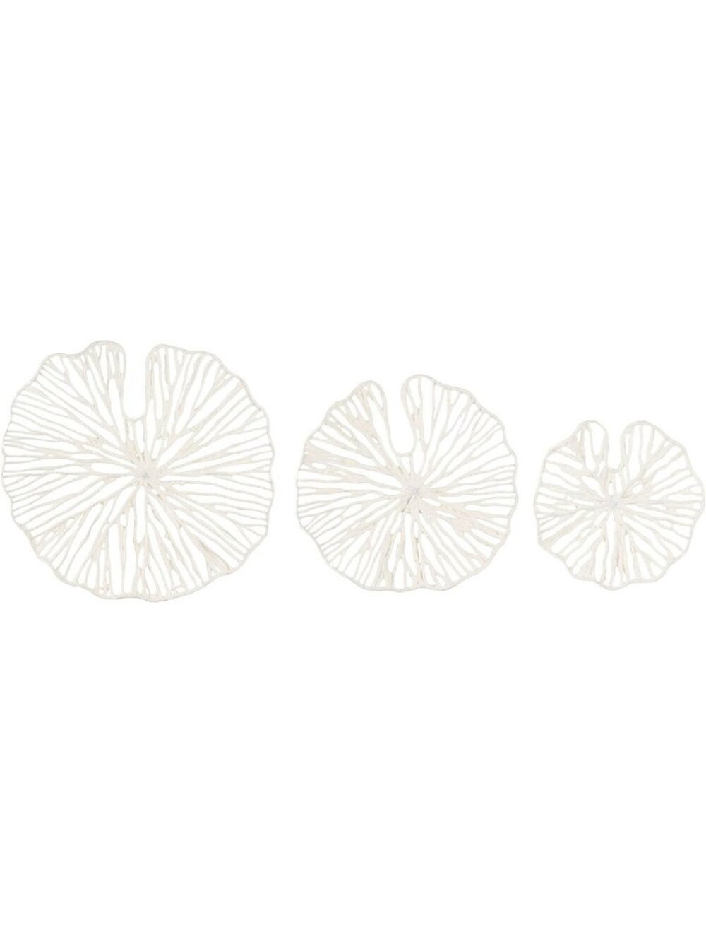 Handmade White Coral Shaped Wall Decor Set - Unique Paper & Metal Art (3 Sizes)